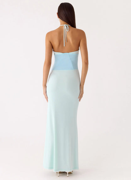 Romilly Mesh Maxi Dress Teal