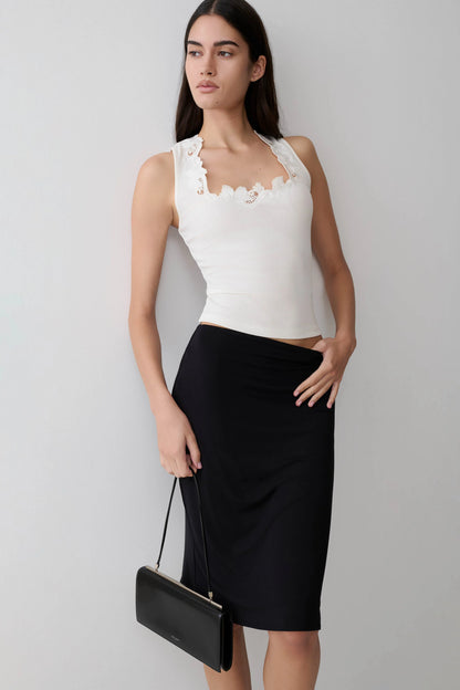 Greer Knee Length Skirt Black