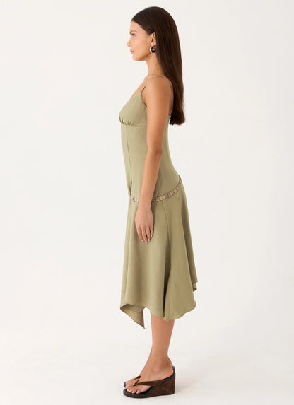 Lazure Midi Dress Pale Olive