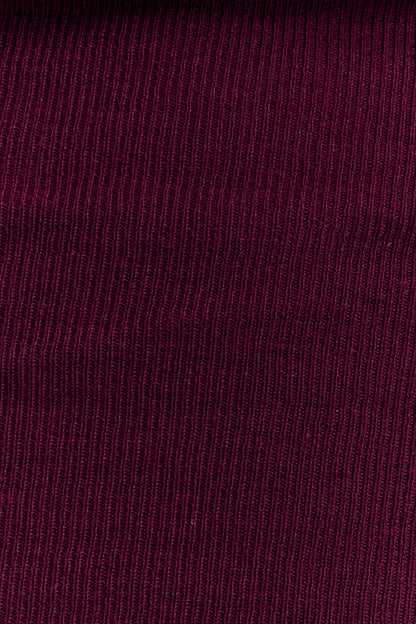 Mazie Asymetrical Cashmere Blend Long Sleeve Knit Top Plum