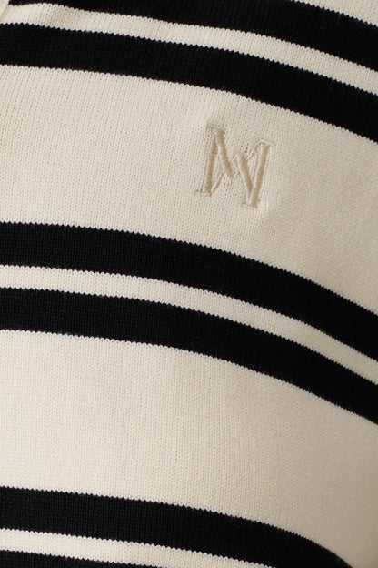 Philly Stripe Long Sleeve Knit Jumper Ivory Black