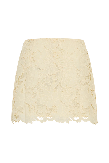 Tessa Broderie Mini Skirt Lemon