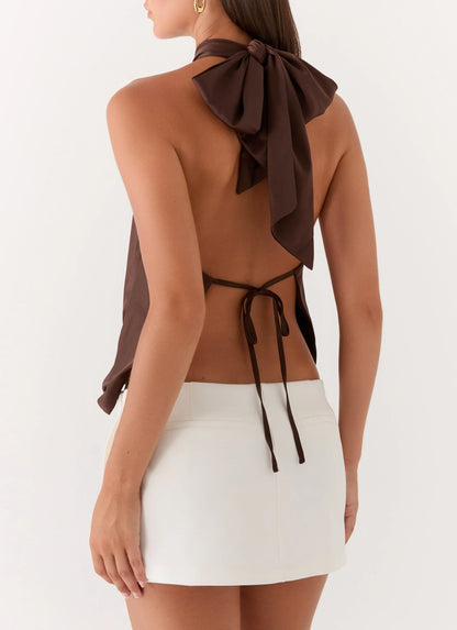 Maddox Scarf Top Chocolate