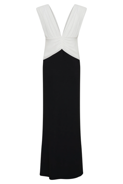 Monique Contrast Maxi Dress Black