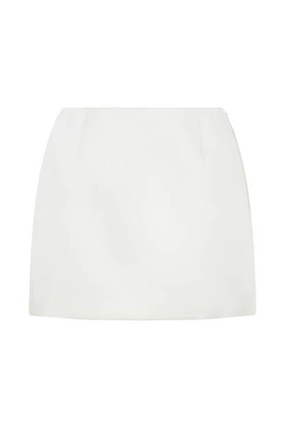 Adeline Satin Mini Skirt White
