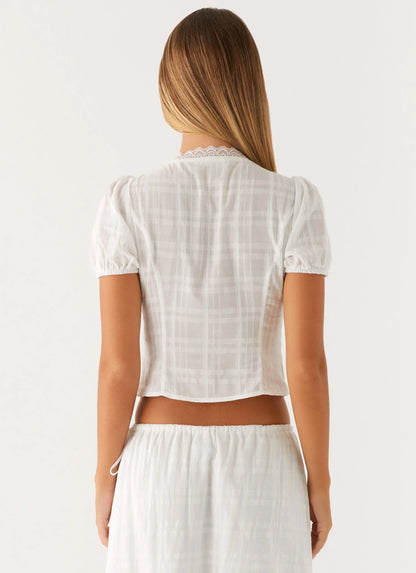 Sweet Lullaby Button Up Shirt White