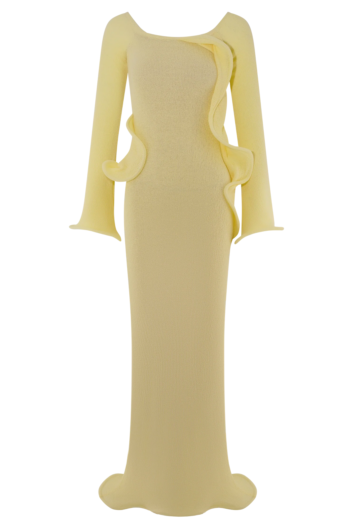 Sandrine Off Shoulder Knit Maxi Dress Lemon
