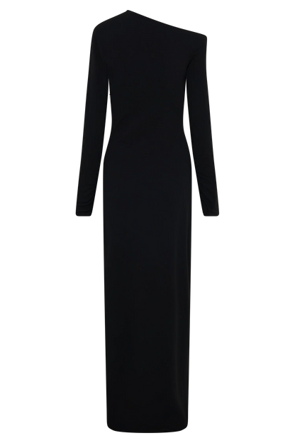 Thalyn Crepe Maxi Dress With Split Black