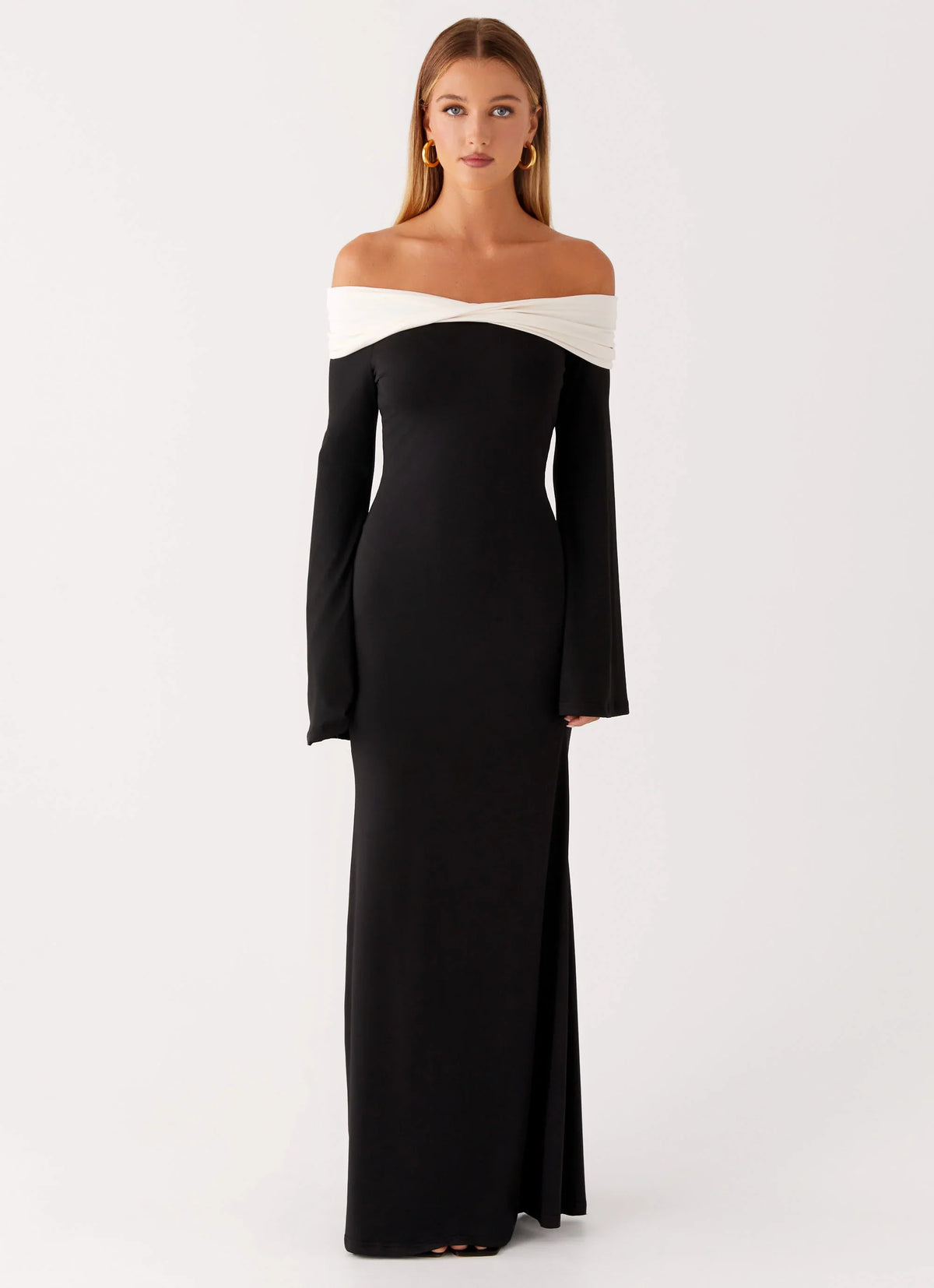 Hits Different Long Sleeve Maxi Dress Black
