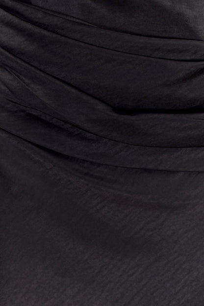 Jasmine Strapless Satin Maxi Dress Black