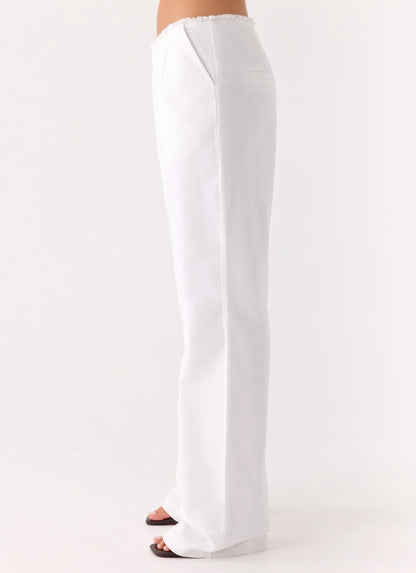 Josephina Linen Pant White