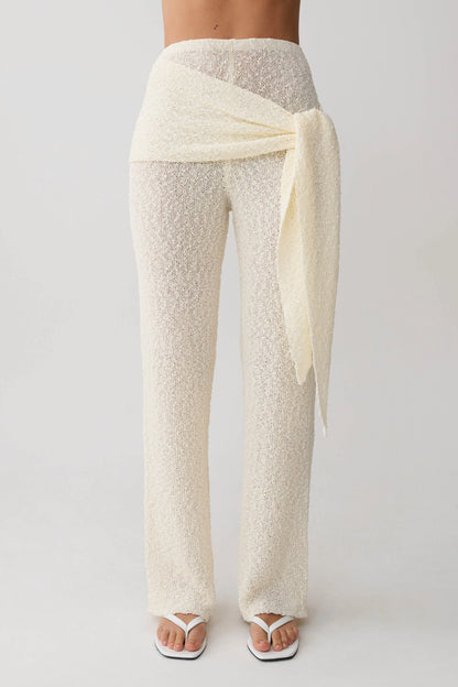 Mattais Boucle Knit Pants Ivory
