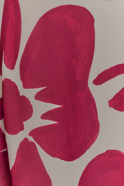 Katalina Chiffon Maxi Skirt Red Deco Fleur Print