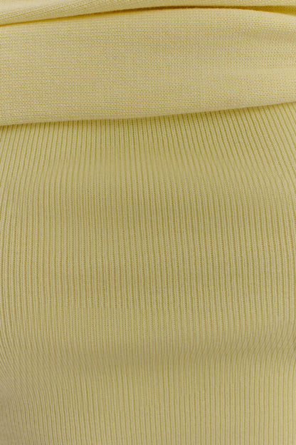 Irene Gathered Knit Maxi Skirt Lemon
