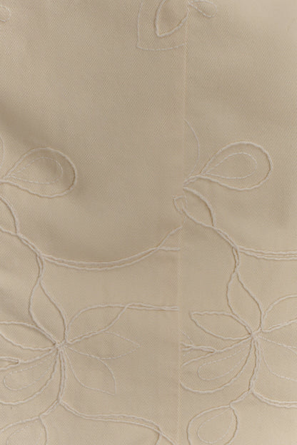 Ebony Embroidered Denim Mini Dress Cream