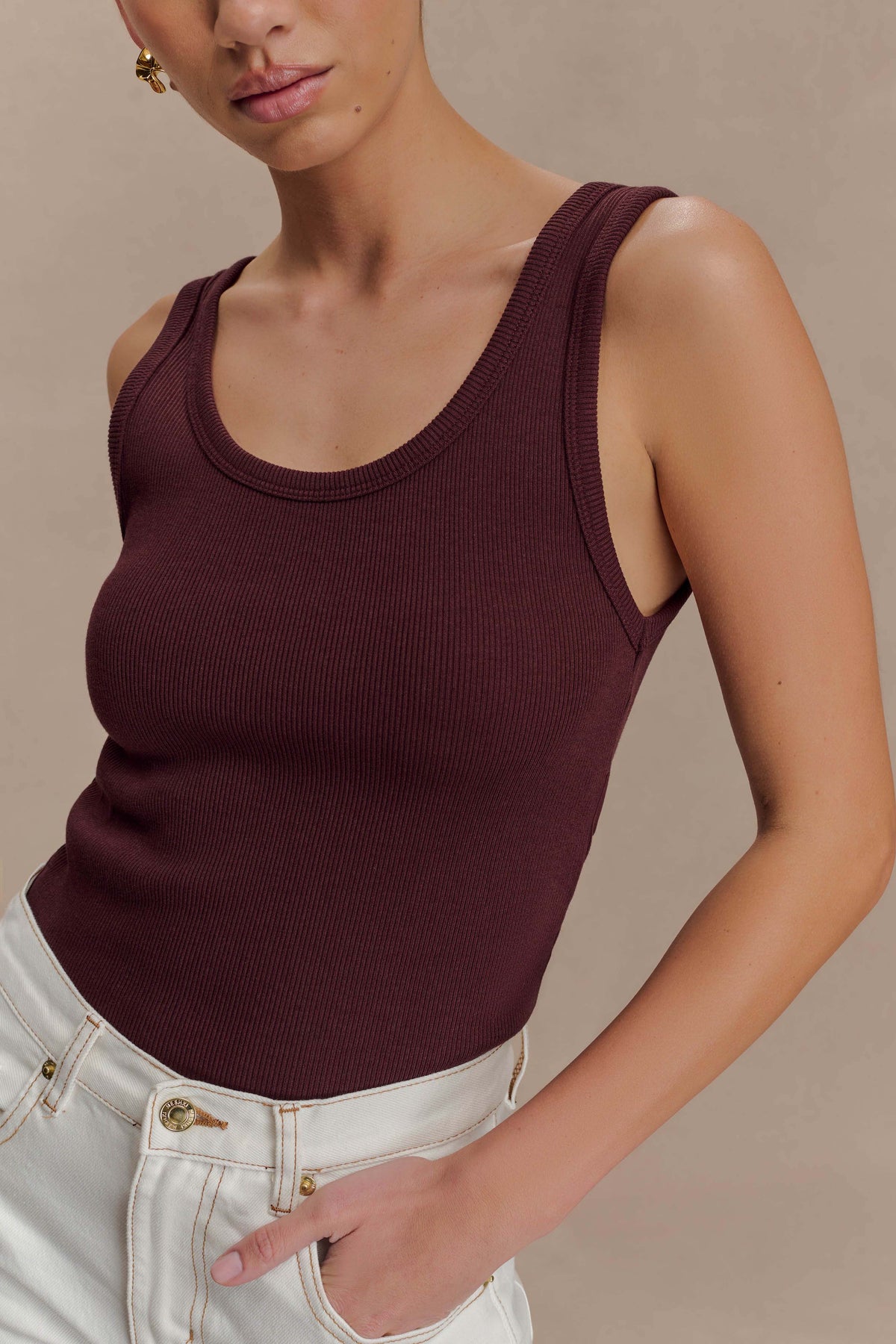 Maeva Scoop Tank Top Chocolate