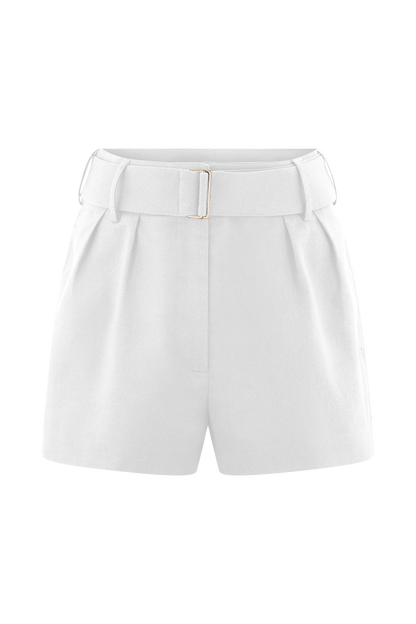 Scout Linen Belted Shorts White