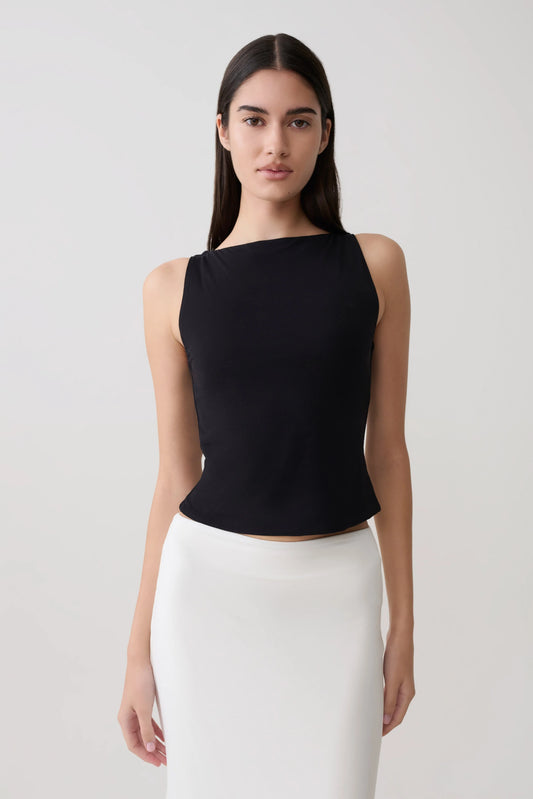Nicolette Sleeveless Tank Top Black
