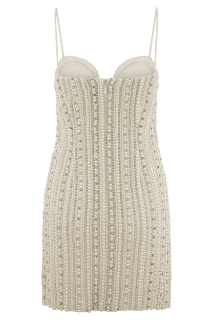 Naveena Embellished Mini Dress Silver