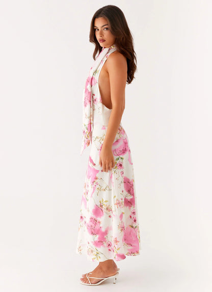 Jensen Midi Dress Ivory Floral Print