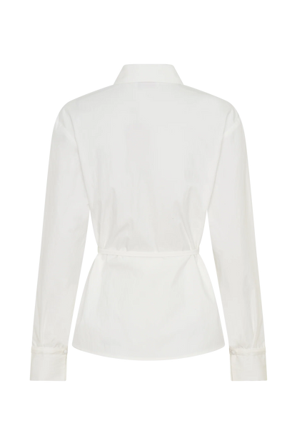 Millie Tie Back Cotton Shirt White
