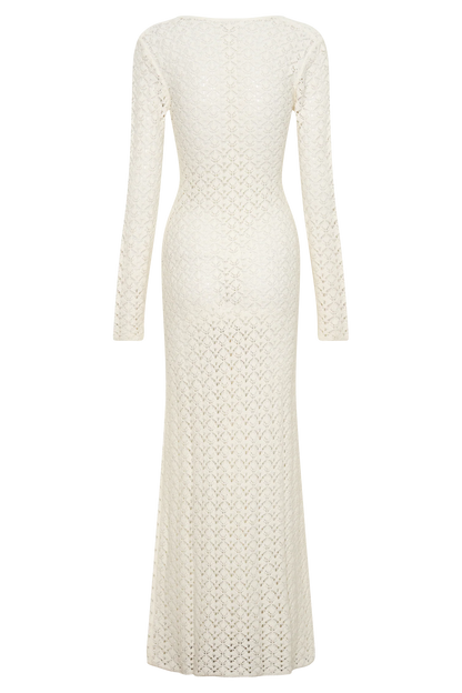 Jamaya Crochet Knit Maxi Dress Ivory