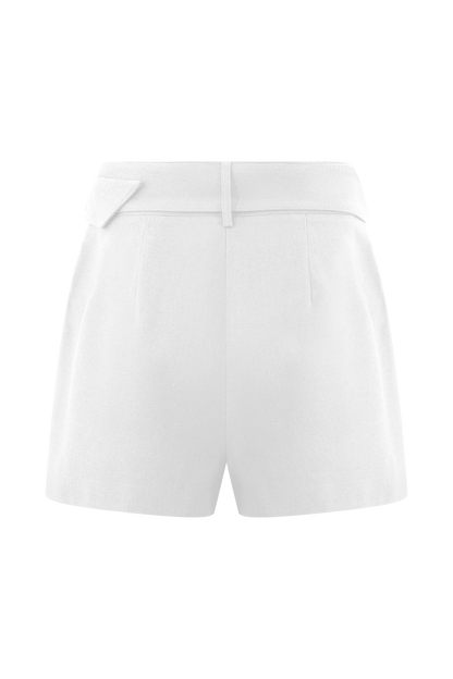 Scout Linen Belted Shorts White