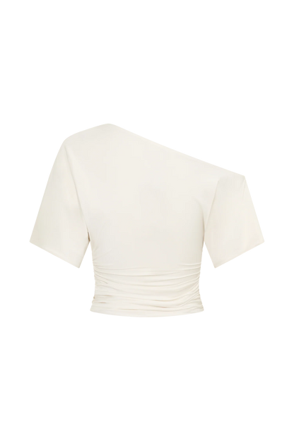 Luu Off Shoulder Slinky Top Ivory