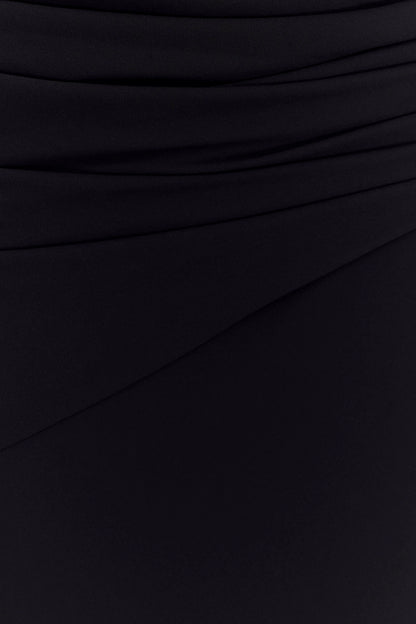 Giulia Chiffon Draped Maxi Dress Black