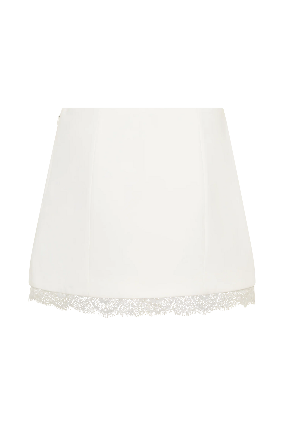 Ariella Suiting Mini Skirt With Lace White