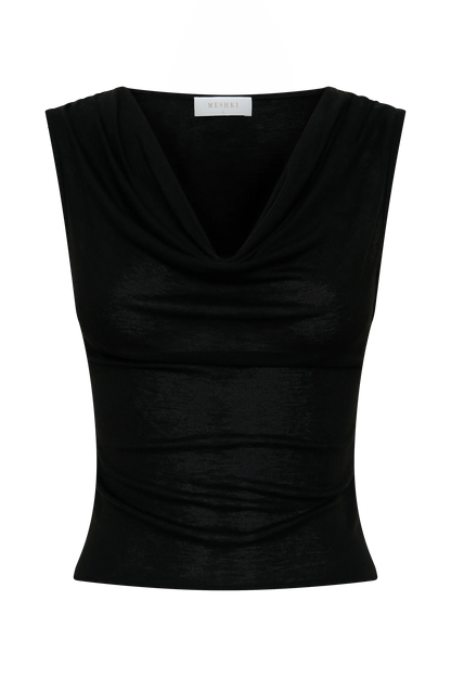 Ciaran Sleeveless Sheer Top Black