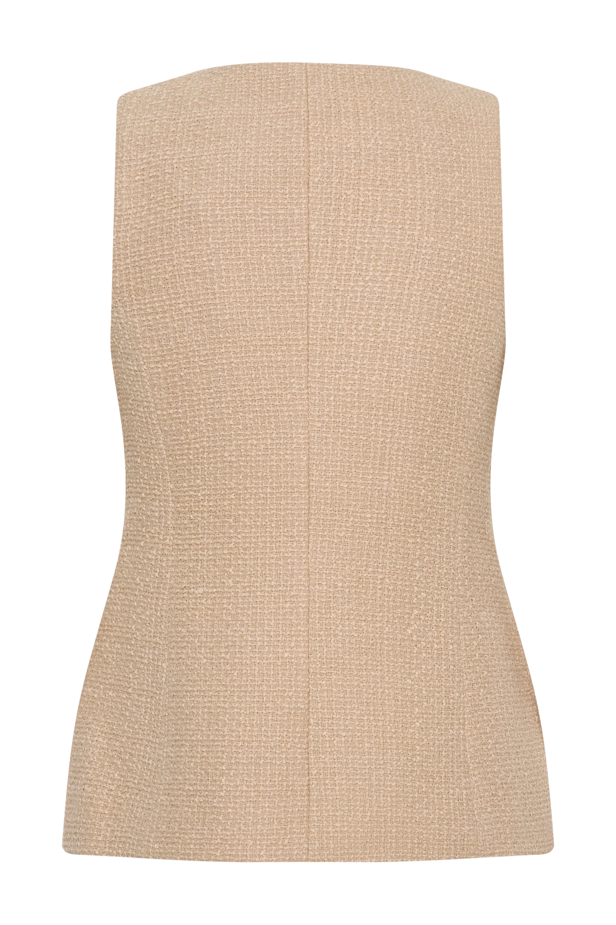 Camilla Boucle Sleeveless Vest Light Taupe