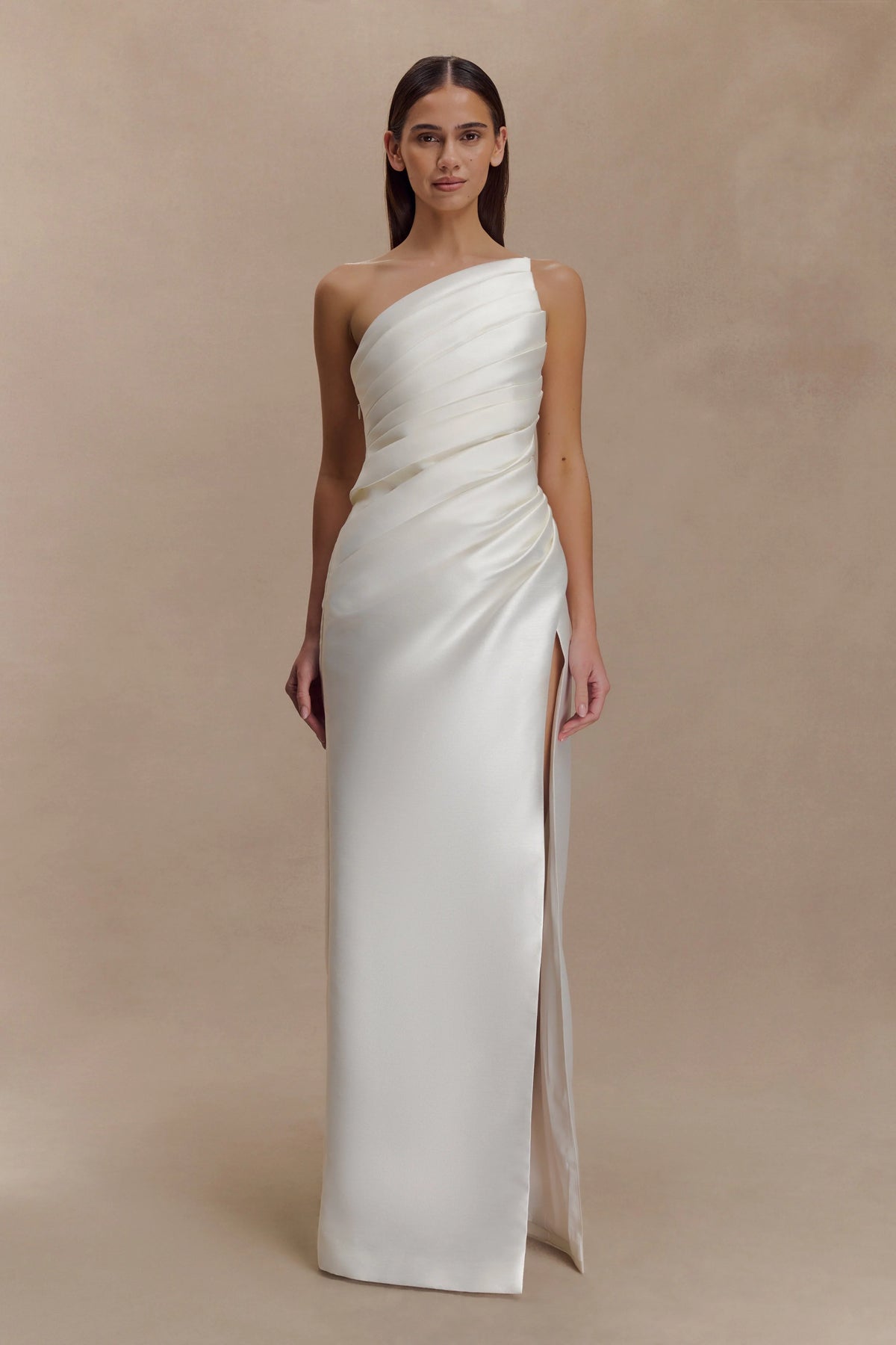 Francine One Shoulder Maxi Dress Ivory