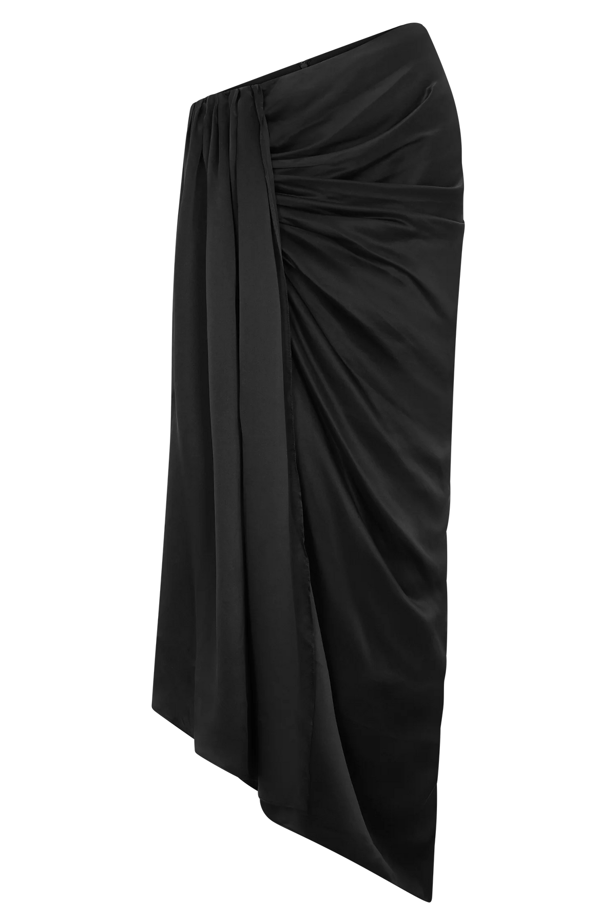 Zendaya Silk Midi Skirt Black