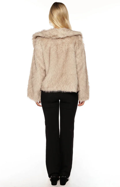 It Girl Sand Faux Fur Jacket