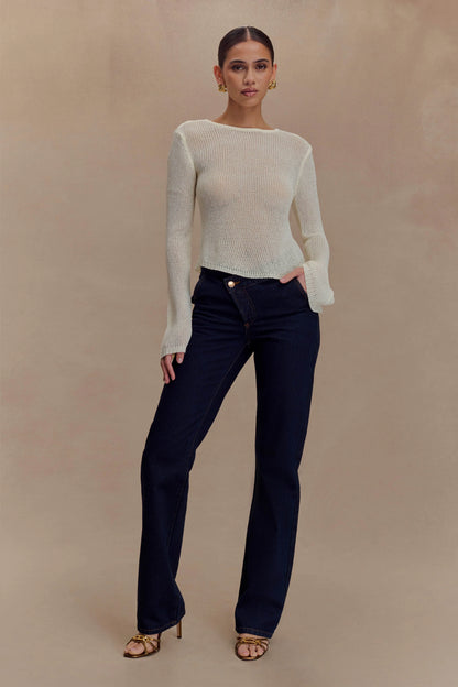 Remington V Front Straight Leg Jeans Indigo Blue