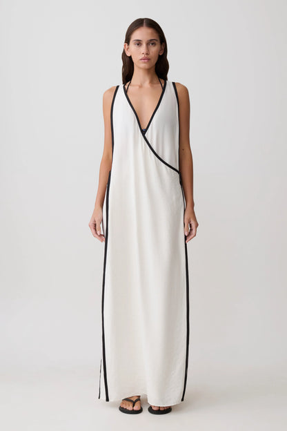 Arcadia Crossover Coverup Maxi Dress White