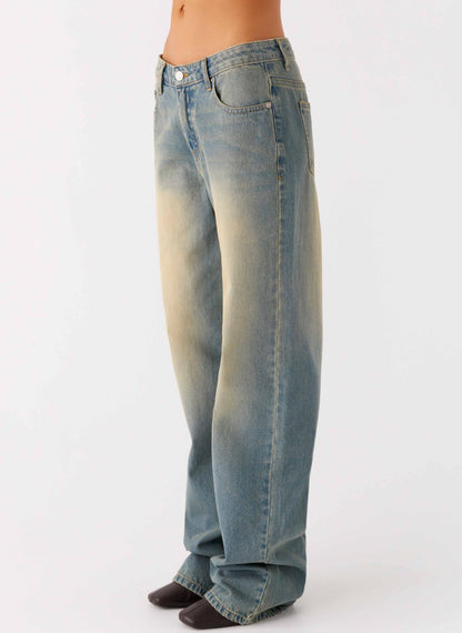 San Diego Straight Leg Denim Jeans Blue Wash