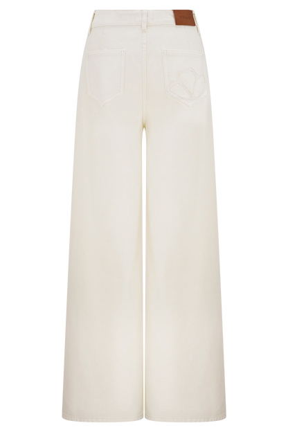 Carmella Embroided Jeans Ecru