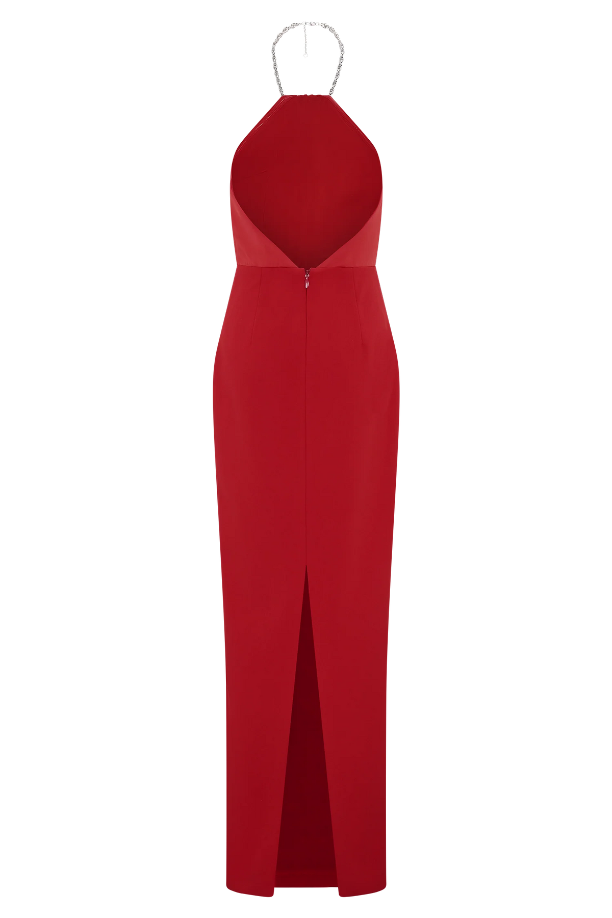 Elina Satin Necklace Maxi Dress Red