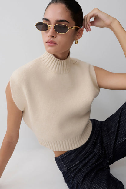 Niko Knit Oversized Top Ivory