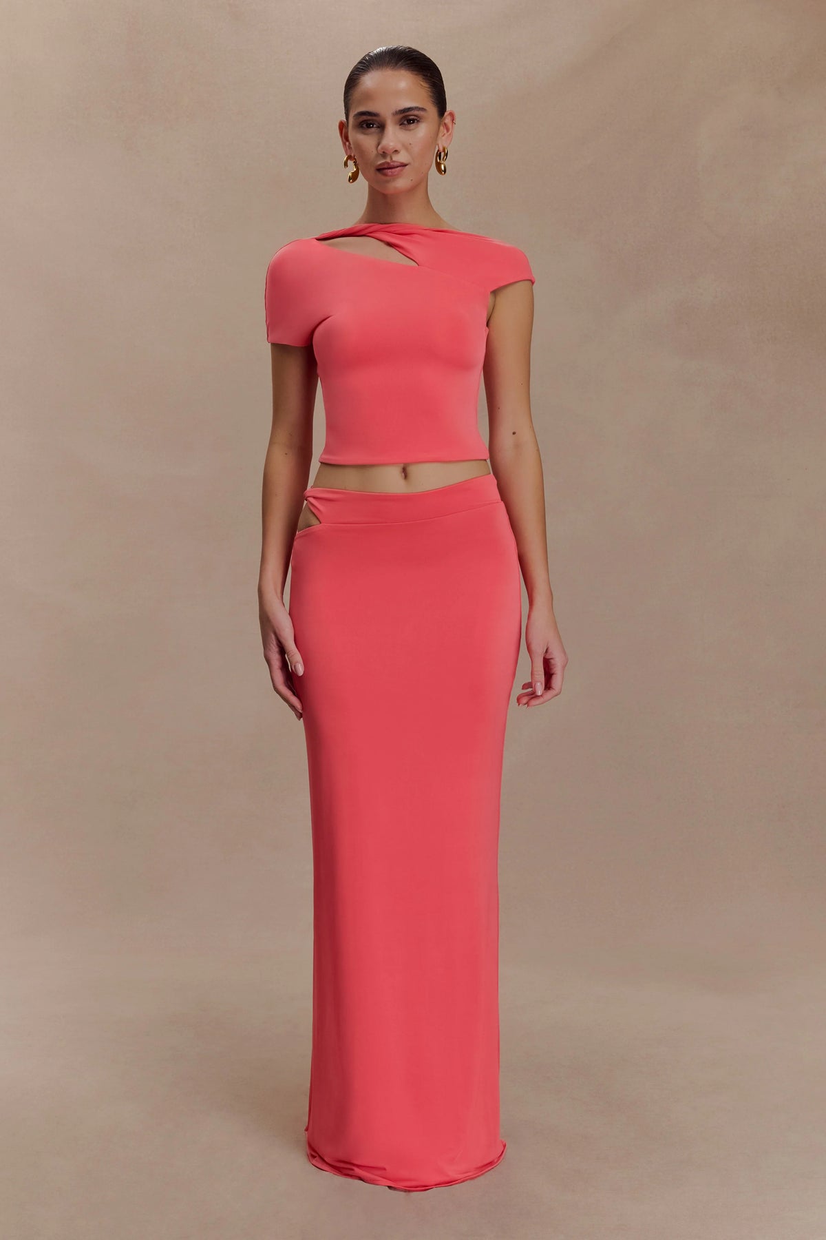 Haven Slinky Twist Top Coral