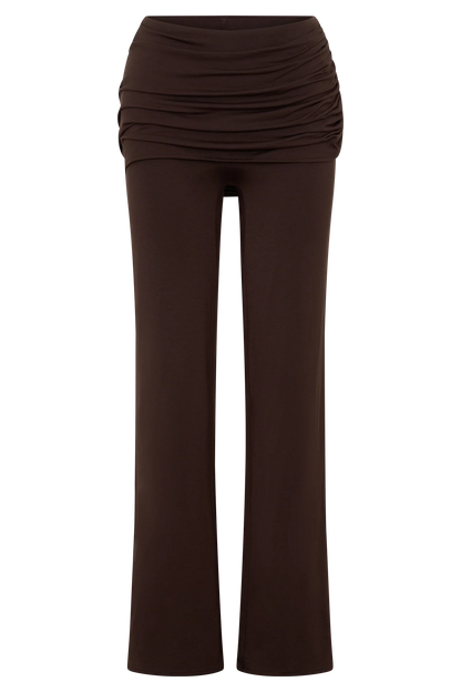 Keaton Modal Straight Leg Overlay Pant Espresso