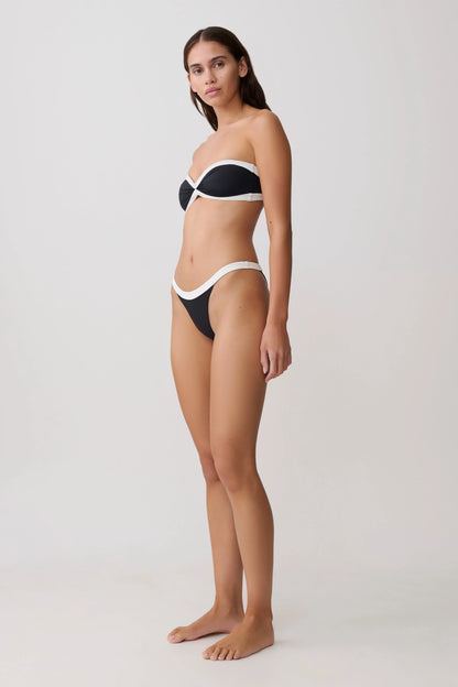 Briar Strapless Bikini Top Black White