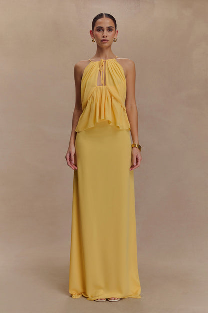 Katalina Chiffon Maxi Skirt Butterscotch