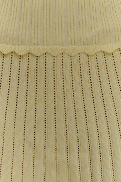 Indy Pointelle Knit Mini Skirt Lemon