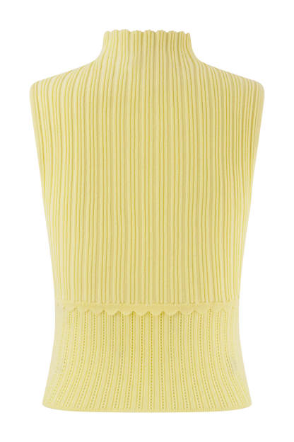 Indy Pointelle Knit Top Lemon