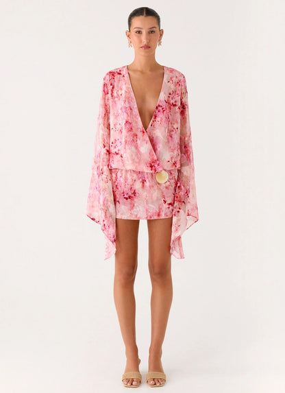 Junia Long Sleeve Mini Dress Pink