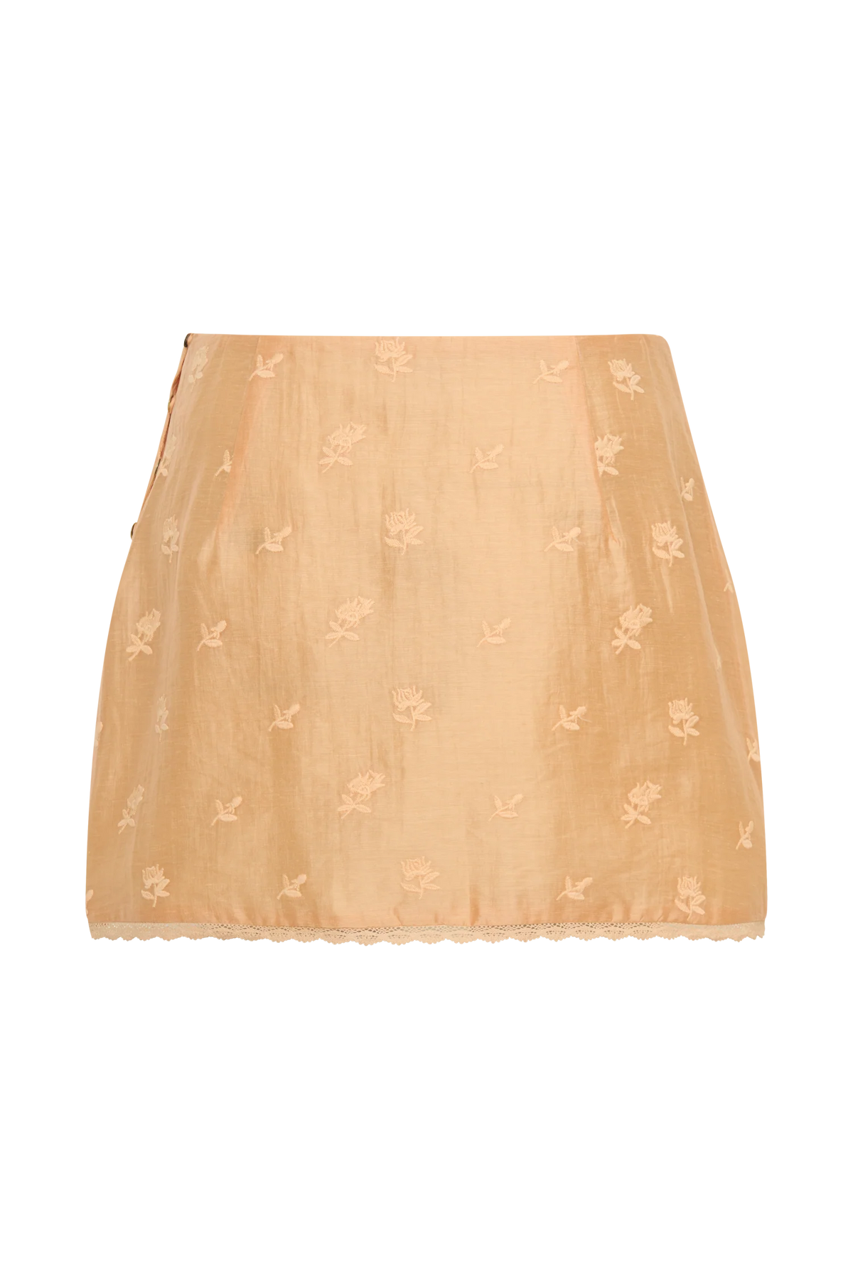 Vivian Embroidered Mini Skirt Orange