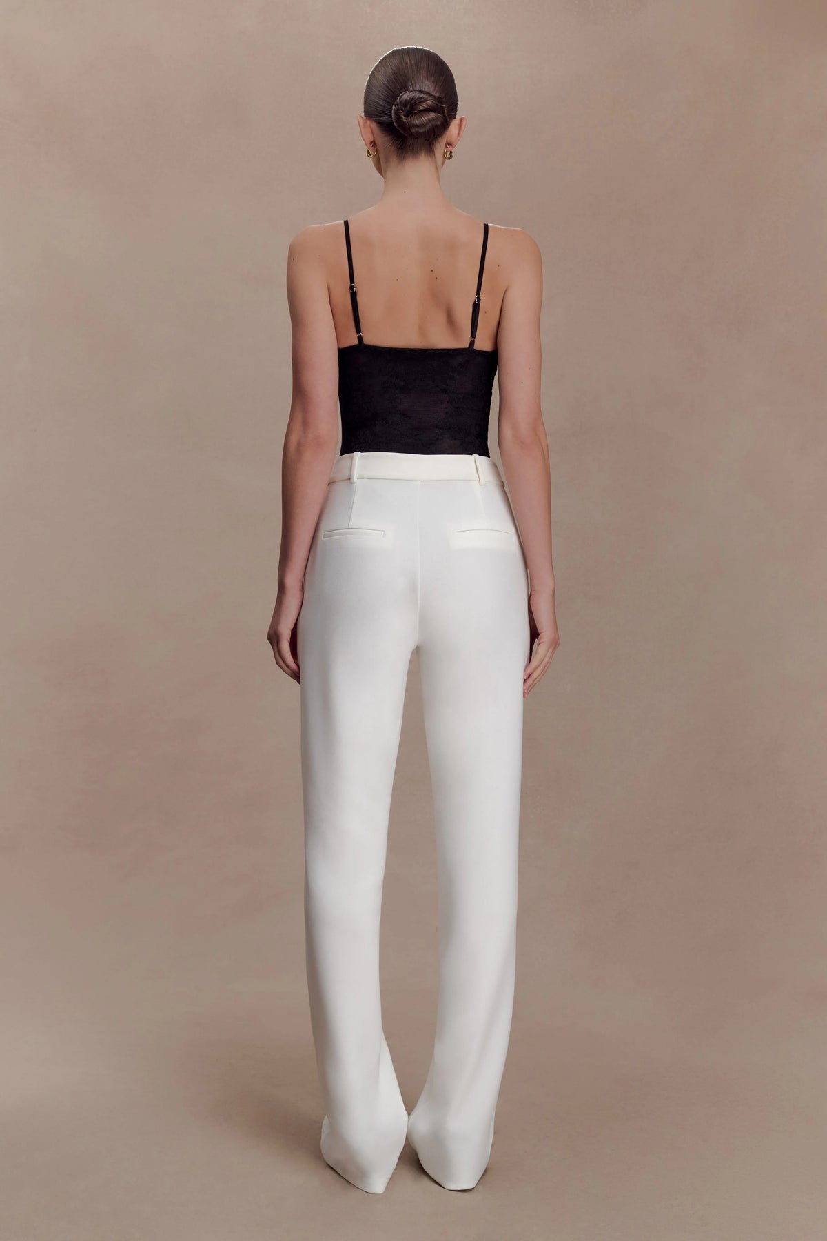 Maude Crepe Straight Leg Pants Ivory
